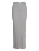 Perla Grey Melange Skirt Langt Skjørt Grey ALOHAS