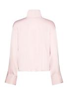 2Nd Francisca - Heavy Satin Tops Blouses Long-sleeved Pink 2NDDAY