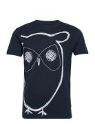 Aop Owl Tee - Gots/Vegan Tops T-shirts Short-sleeved Black Knowledge C...