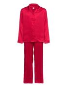 Pajama Satin Pyjamas Sett Red Lindex