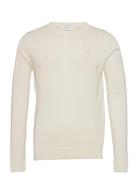 Merino Knit O-Neck Tops Knitwear Round Necks White Lindbergh