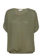 Kaamber Stanley Tops Blouses Short-sleeved Green Kaffe