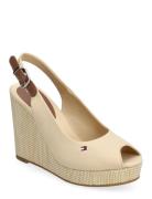 Iconic Elena Sling Back Wedge Sandal Med Hæl Espadrilles Beige Tommy H...