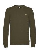 Crew Neck Lambswool Blend Jumper Tops Knitwear Round Necks Khaki Green...