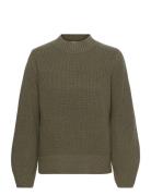 Slfleslie Ls Knit O-Neck B Tops Knitwear Jumpers Khaki Green Selected ...