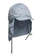 Summer Hat W. String Solhatt Blue En Fant