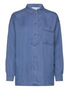 Vibista L/S Over Shirt/Su - Tops Shirts Long-sleeved Blue Vila