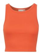 Drewgz Cropped Top Tops T-shirts & Tops Sleeveless Orange Gestuz