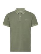 Sunfaded Pique Ss Rugger Tops Polos Short-sleeved Khaki Green GANT