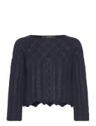 Vmginger 3/4 Boatneck Pullover Ga Noos Tops Knitwear Jumpers Navy Vero...