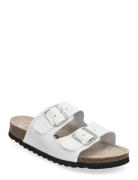 Biaolivia Sandal Suede Flate Sandaler White Bianco