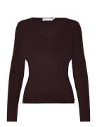 Knit With Heart Shape Neck Tops Knitwear Jumpers Black Coster Copenhag...