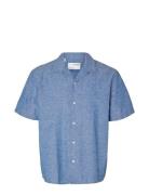 Slhrelaxsun Shirt Ss Resort Tops Shirts Short-sleeved Blue Selected Ho...