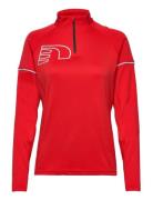 Core Zip Neck Shirt Tops Sweat-shirts & Hoodies Sweat-shirts Red Newli...