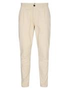 Akjulius Cotton Pleat Pant Bottoms Trousers Chinos Beige Anerkjendt