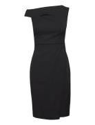 Scuba Crepe Off Shoulder Dress Kort Kjole Black Calvin Klein