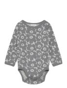 Vinde Unikko Bodies Long-sleeved Grey Marimekko