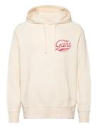 Heavy Wash Hoodie Tops Sweat-shirts & Hoodies Hoodies Cream GANT