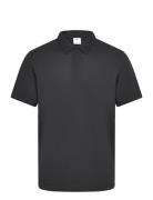 Slim-Fit Cotton Piqué Textured Polo Shirt Tops Polos Short-sleeved Bla...