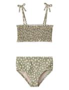 Mikaela Printed Bikini Set Bikini Green Liewood