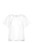 Georgianapw Bl Tops Blouses Short-sleeved White Part Two