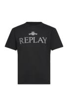 T-Shirt Regular Tops T-shirts Short-sleeved Black Replay