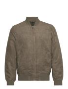 Suede-Effect Bomber Jacket Bomberjakke Jakke Khaki Green Mango