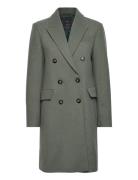 Wool Double-Breasted Coat Ulljakke Jakke Khaki Green Mango