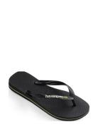 Hav. Brasil Logo Shoes Summer Shoes Sandals Flip Flops Black Havaianas