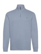 Estate-Rib Quarter-Zip Pullover Tops Knitwear Half Zip Jumpers Blue Po...