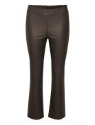 Kaada Crop Jeggins Bottoms Trousers Leather Leggings-Bukser Brown Kaff...