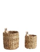 Kurv Mini S/2 S + Xs Home Storage Storage Baskets Brown Muubs