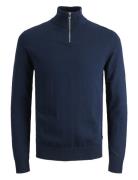 Jjeemil Knit Half Zip Noos Tops Knitwear Half Zip Jumpers Navy Jack & ...