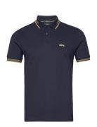 Paul Curved Sport Polos Short-sleeved Navy BOSS