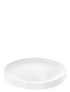 Relief - Middags Tallerken Porcelæn White 4 Stk 27 Cm Gaveæske Home Ta...