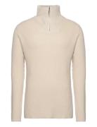 Merino Wool Half Zip Knit Rws Tops Knitwear Half Zip Jumpers Cream Kno...