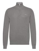 Cotton Pique Half Zip Tops Knitwear Half Zip Jumpers Grey GANT