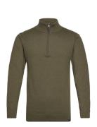 Inancona Tops Knitwear Half Zip Jumpers Khaki Green INDICODE