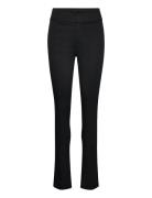 Trousers W/ Slit Bottoms Trousers Slim Fit Trousers Black Rosemunde