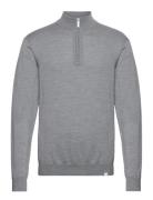 Greyson Half-Zip Merino Knit Tops Knitwear Half Zip Jumpers Grey Les D...