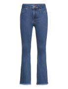 Frayed Finish Flare Jeans Bottoms Jeans Skinny Jeans Blue Mango