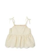 Jorid Anglaise Top Tops T-shirts Sleeveless Cream Liewood