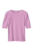 Nkfnuol 2/4 Slim Top Tops T-shirts Short-sleeved Pink Name It