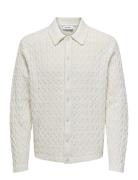 Onsleonard Life Reg 7 Cable Shirt Knit Tops Knitwear Full Zip Jumpers ...