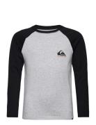 Comp Logo Raglan Ls Yth Tops T-shirts Long-sleeved T-shirts Grey Quiks...