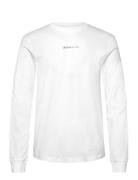 Rounded Hem Longsleeve Tops T-shirts Long-sleeved White Tom Tailor