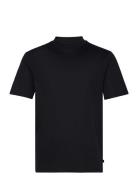 Ace Mock Neck T-Shirt Tops T-shirts Short-sleeved Black J. Lindeberg