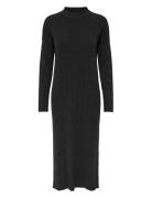 Onltess Ls Highneck Midi Dress Knt Knelang Kjole Black ONLY