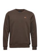 Basic Organic Crew Tops Sweat-shirts & Hoodies Sweat-shirts Brown Clea...