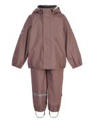 Pu Rain No Susp. Recycled Outerwear Rainwear Rainwear Sets Pink Mikk-l...